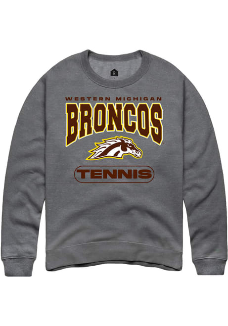 Mens Western Michigan Broncos Grey Rally Tennis Crew Sweatshirt