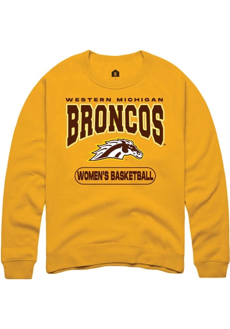 Mens Western Michigan Broncos Gold Rally Womens Basketball Crew Sweatshirt