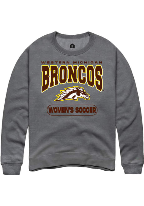 Mens Western Michigan Broncos Grey Rally Womens Soccer Crew Sweatshirt