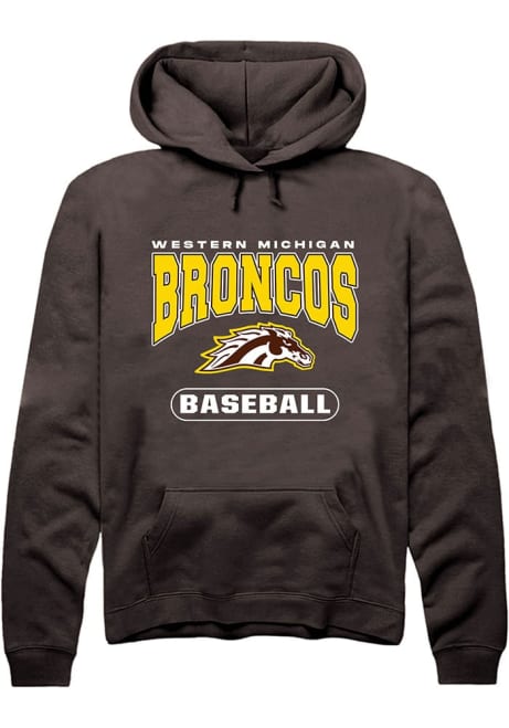 Mens Western Michigan Broncos Brown Rally Baseball Logo Hooded Sweatshirt