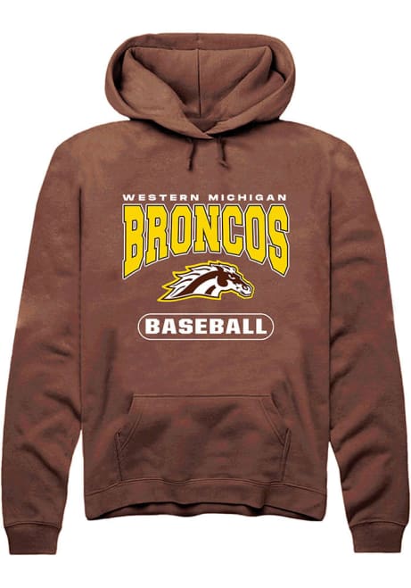 Mens Western Michigan Broncos Brown Rally Baseball Hooded Sweatshirt