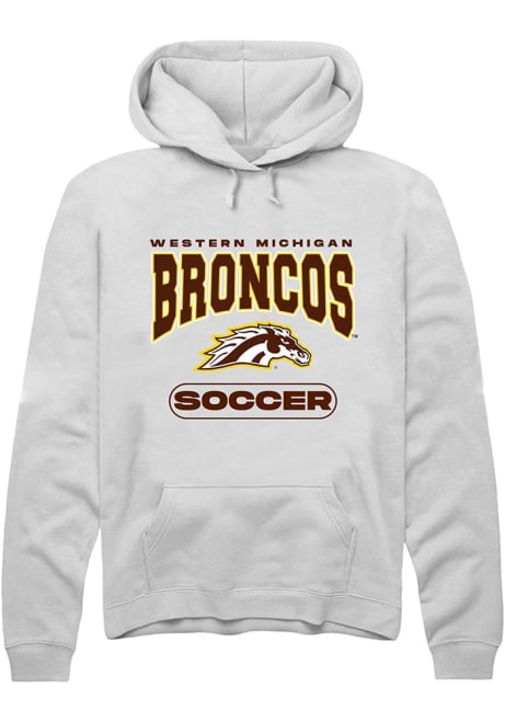 Mens Western Michigan Broncos White Rally Soccer Hooded Sweatshirt