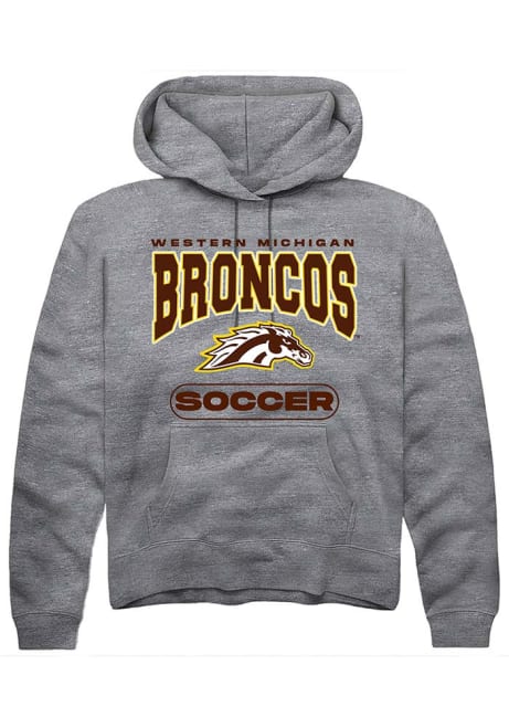 Mens Western Michigan Broncos Grey Rally Soccer Hooded Sweatshirt