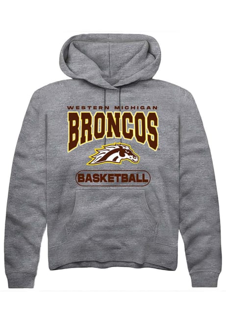 Mens Western Michigan Broncos Grey Rally Basketball Hooded Sweatshirt