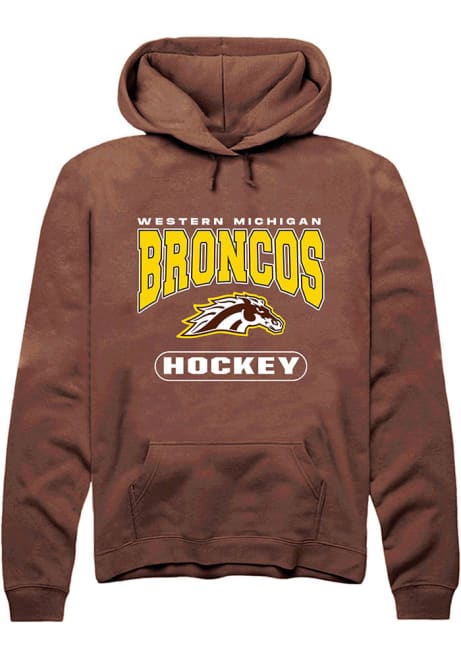 Mens Western Michigan Broncos Brown Rally Hockey Hooded Sweatshirt