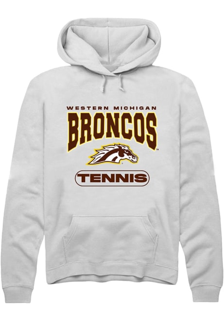 Mens Western Michigan Broncos White Rally Tennis Hooded Sweatshirt