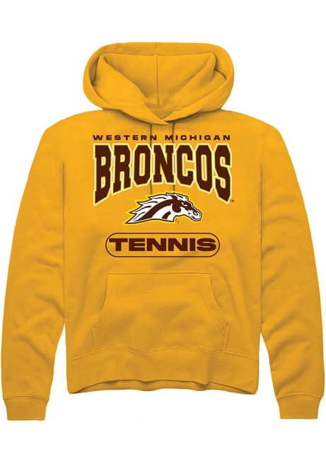 Mens Western Michigan Broncos Gold Rally Tennis Hooded Sweatshirt