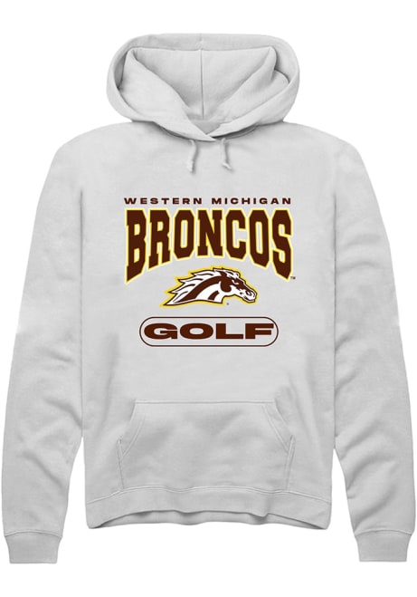 Mens Western Michigan Broncos White Rally Golf Hooded Sweatshirt