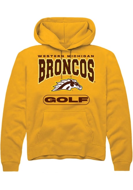 Mens Western Michigan Broncos Gold Rally Golf Hooded Sweatshirt