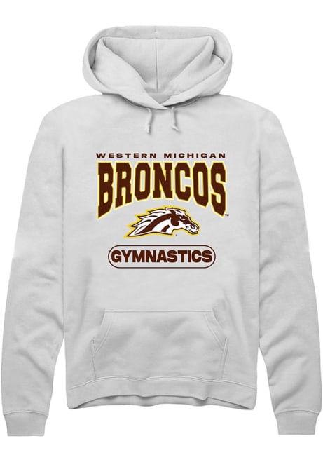 Mens Western Michigan Broncos White Rally Gymnastics Hooded Sweatshirt