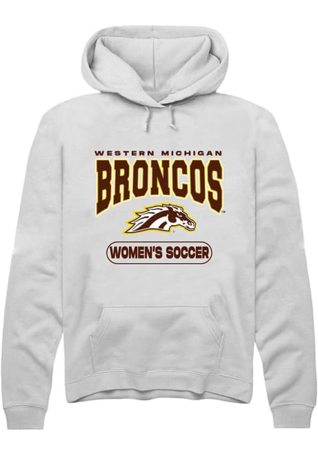 Mens Western Michigan Broncos White Rally Womens Soccer Hooded Sweatshirt