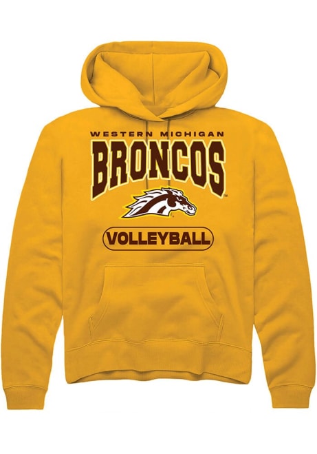 Mens Western Michigan Broncos Gold Rally Volleyball Hooded Sweatshirt