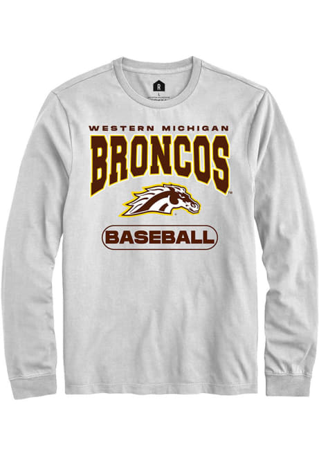 Mens Western Michigan Broncos White Rally Baseball Tee