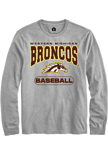 Mens Western Michigan Broncos Grey Rally Baseball Tee