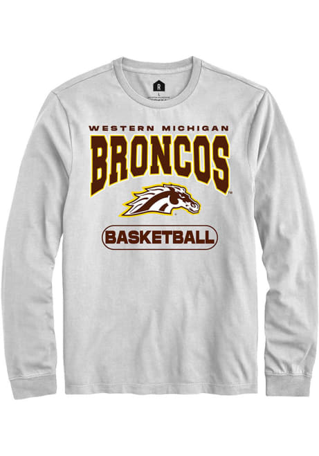 Mens Western Michigan Broncos White Rally Basketball Tee