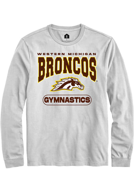 Mens Western Michigan Broncos White Rally Gymnastics Tee