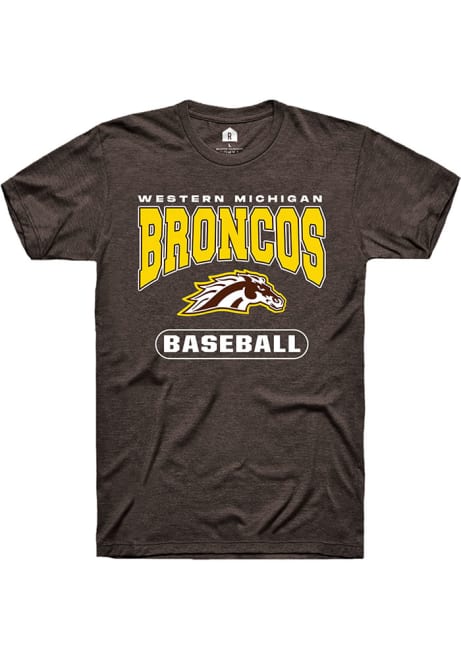 Western Michigan Broncos Brown Rally Baseball Logo Short Sleeve T Shirt