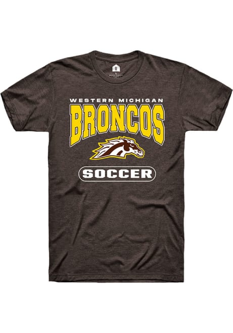 Western Michigan Broncos Brown Rally Soccer Logo Short Sleeve T Shirt