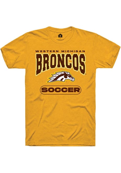 Western Michigan Broncos Gold Rally Soccer Short Sleeve T Shirt