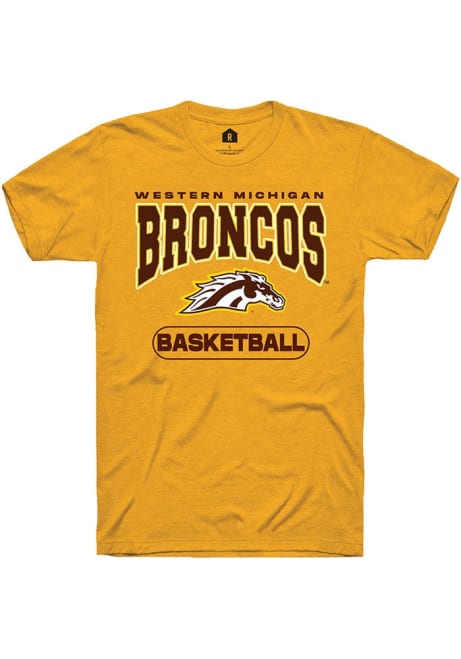 Western Michigan Broncos Gold Rally Basketball Short Sleeve T Shirt