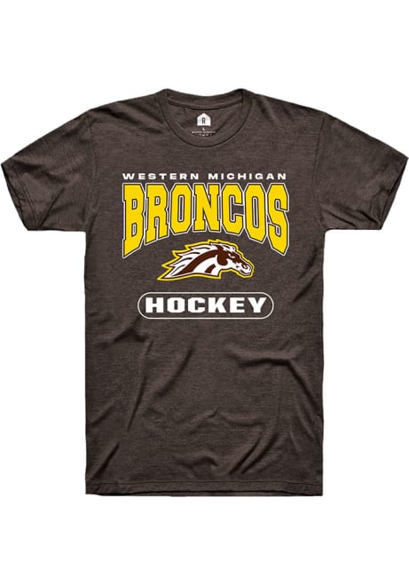 Western Michigan Broncos Brown Rally Hockey Logo Short Sleeve T Shirt