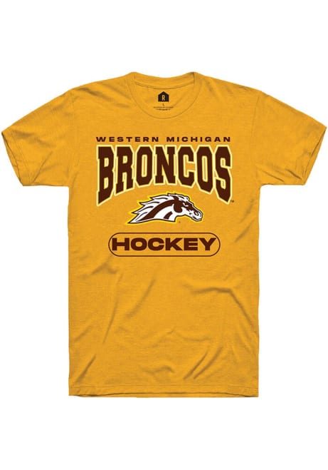 Western Michigan Broncos Gold Rally Hockey Short Sleeve T Shirt