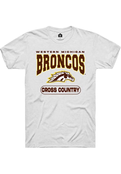 Western Michigan Broncos White Rally Cross Country Short Sleeve T Shirt