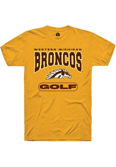 Western Michigan Broncos Gold Rally Golf Short Sleeve T Shirt