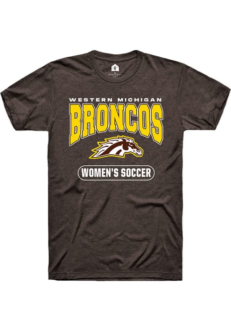 Western Michigan Broncos Brown Rally Womens Soccer Logo Short Sleeve T Shirt