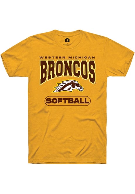 Western Michigan Broncos Gold Rally Softball Short Sleeve T Shirt