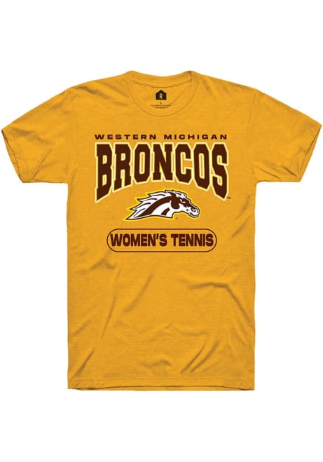 Western Michigan Broncos Gold Rally Womens Tennis Short Sleeve T Shirt