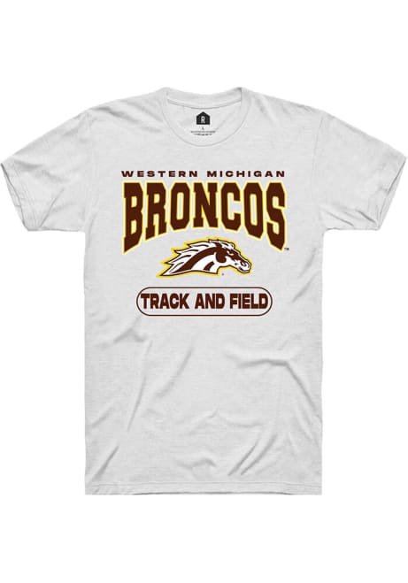 Western Michigan Broncos White Rally Track and Field Short Sleeve T Shirt