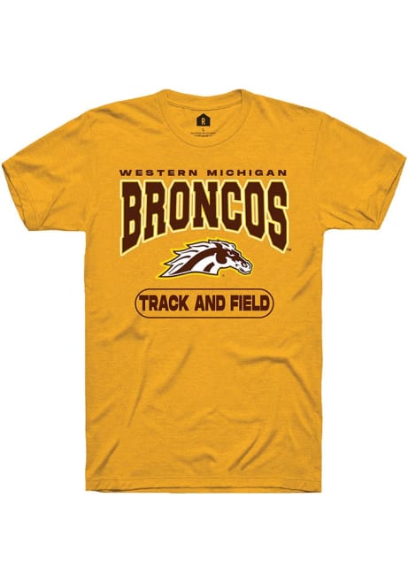 Western Michigan Broncos Gold Rally Track and Field Short Sleeve T Shirt