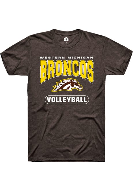 Western Michigan Broncos Brown Rally Volleyball Logo Short Sleeve T Shirt