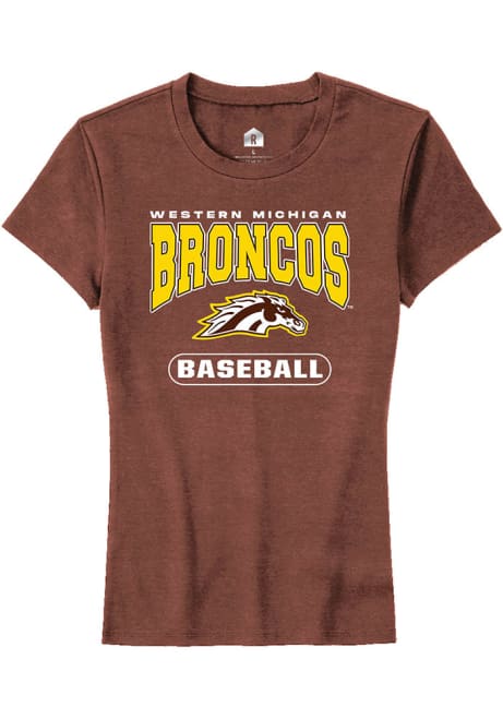 Western Michigan Broncos Brown Rally Baseball Short Sleeve T-Shirt