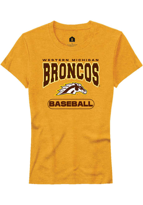 Western Michigan Broncos Gold Rally Baseball Short Sleeve T-Shirt