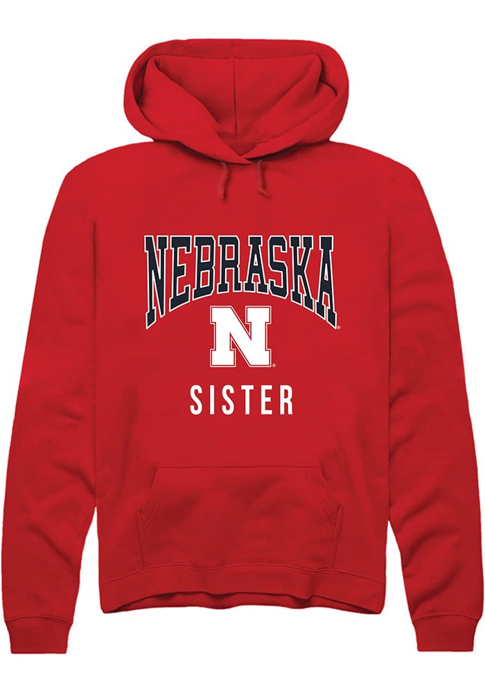 Rally Nebraska Cornhuskers Mens Red Sister Long Sleeve Hoodie Red 50 Cotton 50 POLYESTER Size 4X