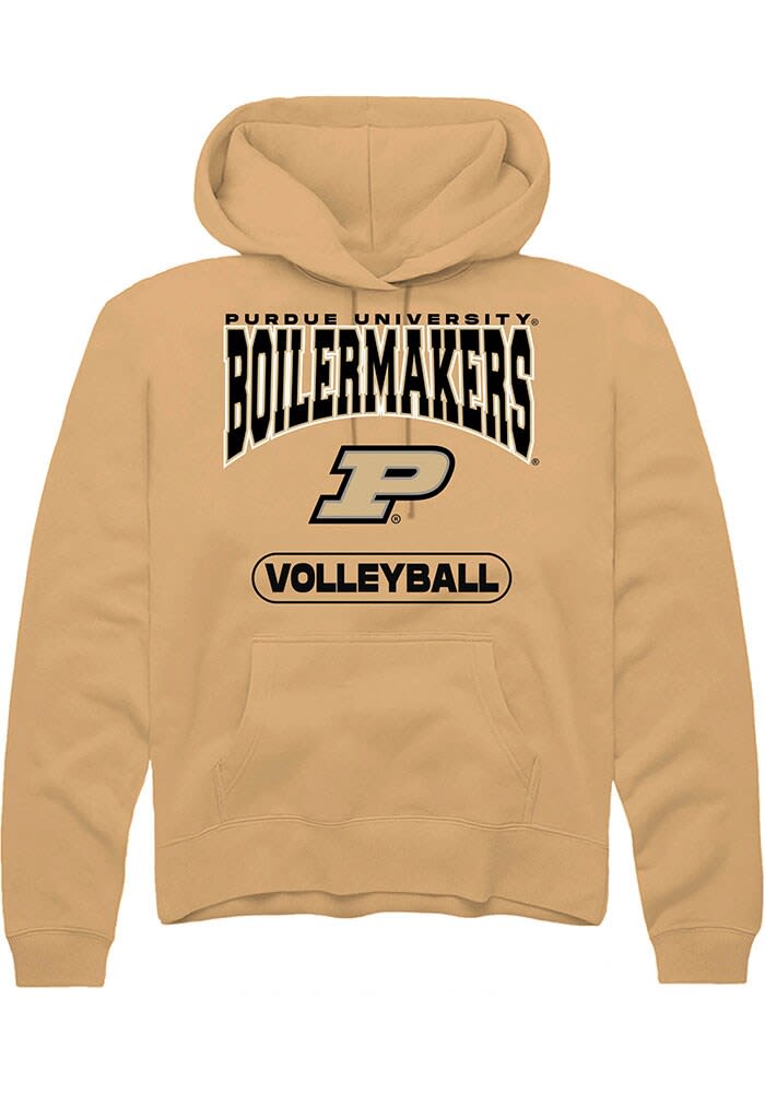 Mens Purdue Boilermakers Gold Rally Volleyball Hooded Sweatshirt