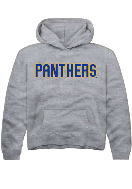 Youth Pitt Panthers Grey Rally Straight Block Long Sleeve Hooded Sweatshirt