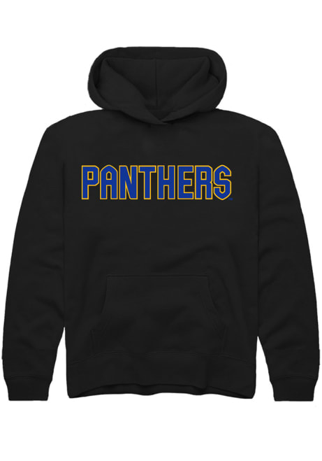 Youth Pitt Panthers Black Rally Straight Block Long Sleeve Hooded Sweatshirt