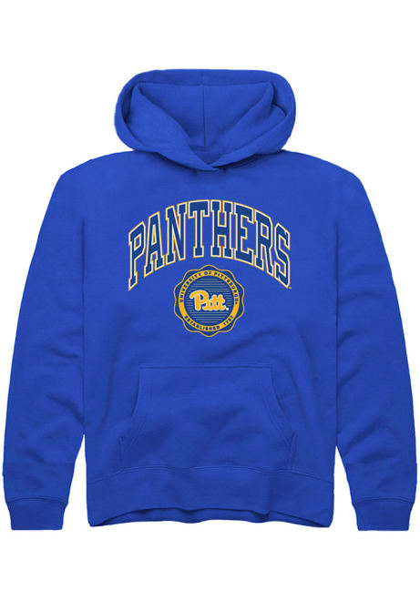 Youth Pitt Panthers Blue Rally Arch Seal Long Sleeve Hooded Sweatshirt