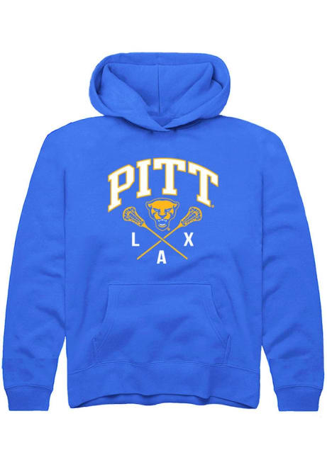 Youth Pitt Panthers Blue Rally Lacrosse Sticks Long Sleeve Hooded Sweatshirt