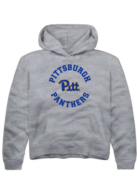 Youth Pitt Panthers Grey Rally Circle Arch Long Sleeve Hooded Sweatshirt