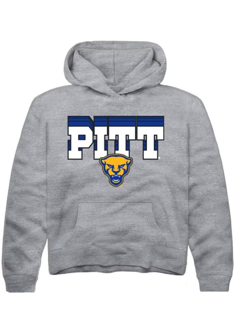 Youth Pitt Panthers Grey Rally Repeat Long Sleeve Hooded Sweatshirt