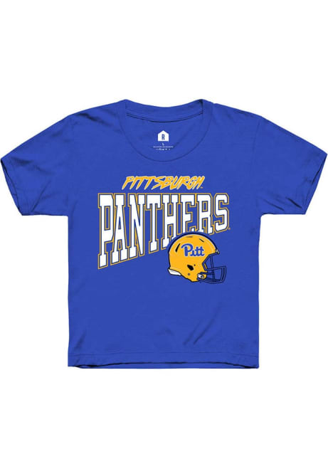 Youth Pitt Panthers Blue Rally Football Cheer Short Sleeve T-Shirt