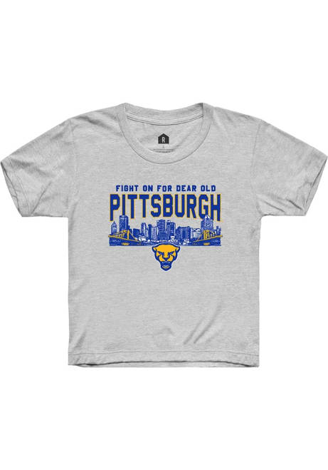 Youth Pitt Panthers Ash Rally Skyline Short Sleeve T-Shirt