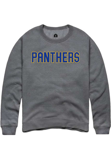 Mens Pitt Panthers Grey Rally Straight Block Crew Sweatshirt