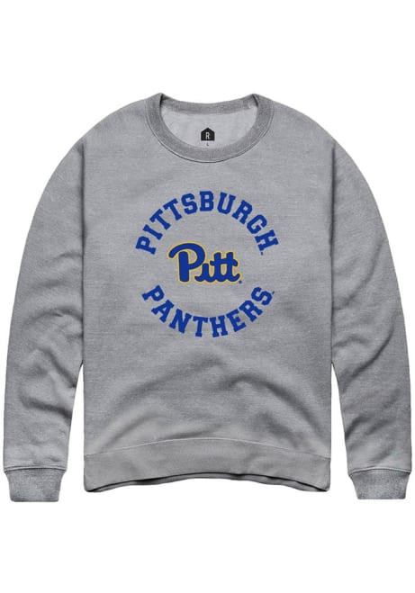 Mens Pitt Panthers Grey Rally Circle Arch Crew Sweatshirt