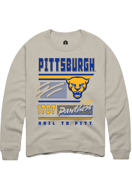 Mens Pitt Panthers Grey Rally Retro Crew Sweatshirt