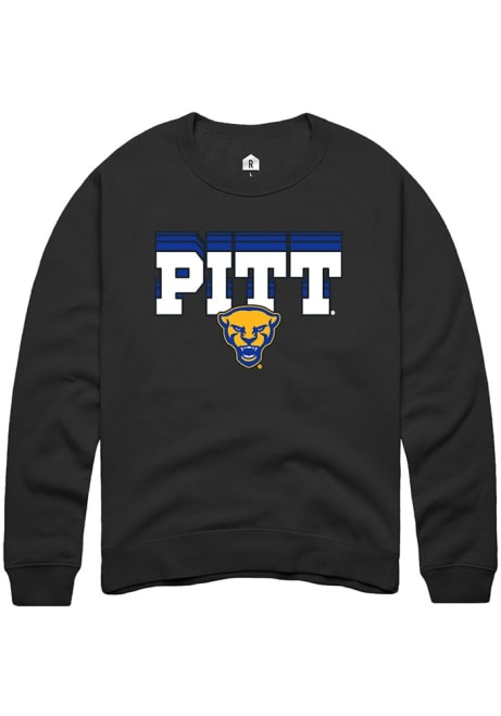 Mens Pitt Panthers Black Rally Repeat Crew Sweatshirt